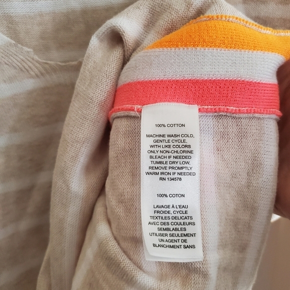 Vineyard Vines Womens Side Seam Pop Stripe V-Neck Long Sleeve Sweater in M - Picture 4 of 4